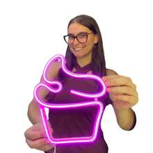 Luminária Parede Cupcake Neon Led Decoração Luz 110v-220v