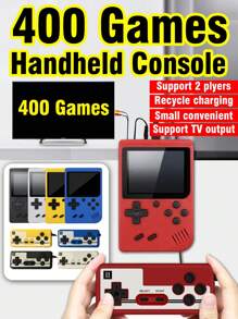1pc Handheld Game Console With 400 Nostalgic Classic Retro Games Portable Mini Russian Old-Fashioned Handheld Gaming Console Supports Double-Player Game Handles Support TV Connection Rechargeable Holiday Gift For Husband And Boyfriend