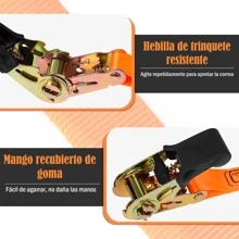 Vmingo 4pcs Ratchet Fastener Belt 3m Car Motorcycle Cargo Tie Down 675kg - 橘色 - 查看 4