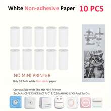 Camera Instant Print Refill For Instant Camera Thermal Printing White Non-Adhesive Photo Print Rolls For Study Notes Pictures DIY