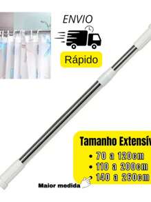 Varao Para Cortina Multiuso Box Varão Bastão Para Banheiro de Extensível Universal Ajustável