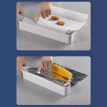 Plastic Film Cutter Adjustable Holder Dispenser Plastic Disposable Film Suction Cup Cling Sealer Kitchen - 隨機的 - 查看 9