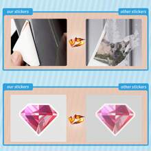 200PCS Crystal Stickers Vinyl Aesthetics Stickers Scrapbooking, Diary, Bumper, Skateboard, Water Bottle, Cartoon, Hard Hat, Car Stickers And Decals