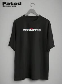 Max Verstappen Blueprint T-Shirt - Fated Car 100% Cotton - 黑色 - 查看 2