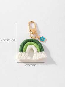 1 chiếc túi hoa cầu vồng mini dễ thương/phụ kiện quà tặng phù dâu móc len - màu xanh lá - Xem 3