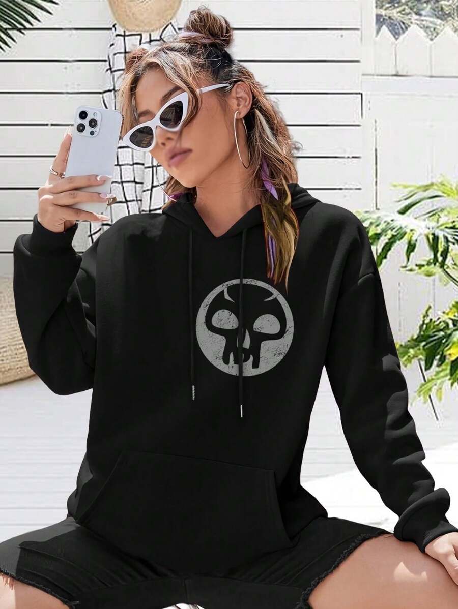 Love Black Mana Magic The Gathering Big Size Women Hoodie Women's Hoodies (MTG Blue Counter Mana)