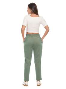 Pants With Elastic Waist 241064 - Lime Green - View 3