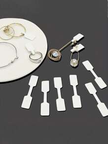 500-100pcs/Set Jewelry Price Tags Stickers, Square Label Pricing Self-Adhesive Blank Tags For Rings, Necklaces, Earrings Price Identification Rectangular Labels, Suitable For Easter, Halloween, Christmas, Thanksgiving, Mother's Day