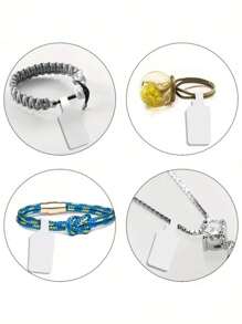 500-100pcs/Set Jewelry Price Tags Stickers, Square Label Pricing Self-Adhesive Blank Tags For Rings, Necklaces, Earrings Price Identification Rectangular Labels, Suitable For Easter, Halloween, Christmas, Thanksgiving, Mother's Day