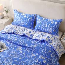 2pcs Set (1 Duvet Cover + 1 Pillowcase) 135*200cm 2pcs Set (1 Duvet Cover + 1 Pillowcase) 160*220cm 3pcs Set (1 Duvet Cover + 2 Pillowcases) 200*200cm 3pcs Set (1 Duvet Cover + 2 Pillowcases) 220*240cm 3pcs Set (1 Duvet Cover + 2 Pillowcases) 265*230cm Blue & White Floral Ditsy Print Bedding Sets - Modern 3D Digital Print Duvet Cover & Pillow Shams - Classic Elegant High-End Luxury Bedding - Suitable For All Seasons - Bedroom Home Decor