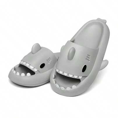 EVA Deodorant Shark Slippers, Outdoor Couple Slippers, Universal Home Slippers For Men And Women, Shark Fun Open Toe Thick-Soled Couple Slippers, Non-Slip Soft-Soled Flip-Flops, Women's Slippers