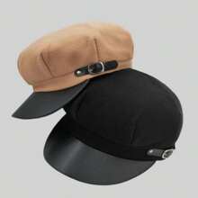 1 szt. wełniany beret, czapka brytyjskiego artysty w stylu vintage, ośmiokątna czapka damska, regulowany rozmiar beretu i ośmiokątnego kapelusza