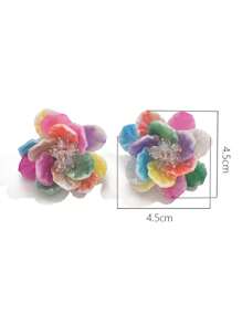 1 Paar minimalistische niedliche Acryl Blumen Ohrringe für Frauen (zufällige Blütenfarbe)
