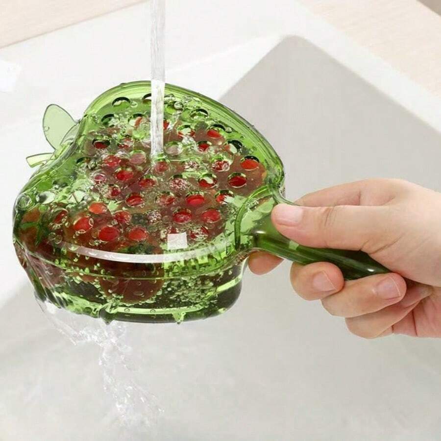 [1 Pacote] Cesta de Drenagem de Alça de Luxo Leve, Cesta de Rega para Cozinha, Domicílio, Sala de Estar, Fruteira Pequena Exquisita de Dupla Camada para Lavagem de Frutas