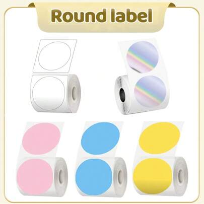 Okrągła etykieta 50x50mm termoprzylepna rolka etykiet, odpowiednia do drukarek etykiet M110 M200 M220 M120 M221 dla małych firm, wielofunkcyjna naklejka termiczna do kodów kreskowych/adresów/logo/firm/tagów domowych