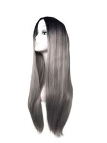Straight Wig Without Bangs 75cm 250 Grams 100% Organic - 漸變灰色 - 查看 2