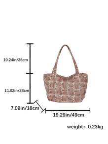 Bolso de lona de gran capacidad con jacquard 2025, bolso casual y retro para estudiantes
