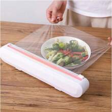 Plastic Film Cutter Adjustable Holder Dispenser Plastic Disposable Film Suction Cup Cling Sealer Kitchen - 隨機的 - 查看 2