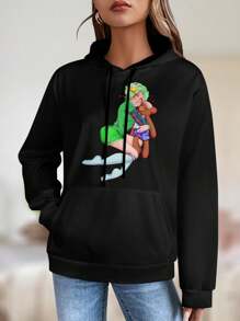 Mark And Theodore Anime Big Size Women Hoodie Women's Hoodies Femboy Green Hair Anime Boys Manga - 黑色 - 查看 1