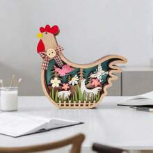 1 件复活节礼物 3D 木制火鸡装饰，创意个性化装饰，家居桌面木制工艺品，入口通道，展示柜展示礼物生日毕业