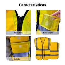 Vmingo Chaleco Industrial Brigadista Reflectante 1 Pieza - Amarillo - Ver 3