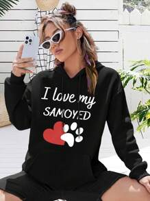 I Love My Samoyed Big Size Women Hoodie Sweatwomen Hoodies Dog Puppy Sammy Samoyed Gift For Samoyed Mom