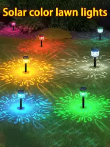 1 pieza/2 piezas/4 piezas Luces de sendero solares, luces RGB impermeables IP66, luces de paisaje de ensueño, luces decorativas de jardín, iluminación de paisaje impermeable, lámparas de atmósfera, funciona con energía solar sin necesidad de electricidad, talla grande de 12 horas de iluminación continua