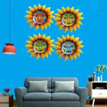 1 件铁艺太阳面装饰壁挂，金属太阳面户外墙壁装饰 - 彩色 - 查看 8