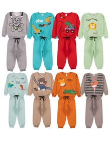 Baby Kit 6 Pieces Of Children's Sweatshirts For Boys - 3 Jackets + 3 Pants - Nhiều màu - Xem 3