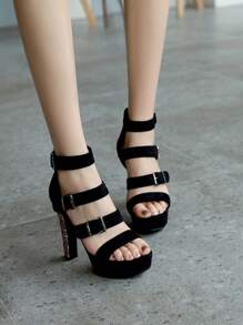 Sandales à talons aiguilles creuses sexy pour femmes, style français, plateforme imperméable à semelle épaisse, talons hauts à bout ouvert, printemps/été