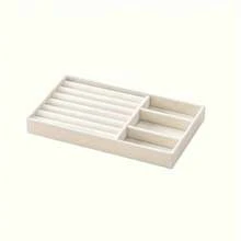 1pc Chest Of Drawers Jewelry Box Packing Storage Box Household Earrings Studs Necklace Hair Accessories Flannel Cloth Jewelry Tray