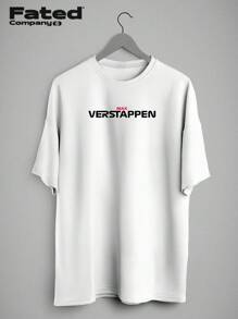 Max Verstappen Blueprint T-Shirt - Fated Car 100% Cotton - 白色 - 查看 2