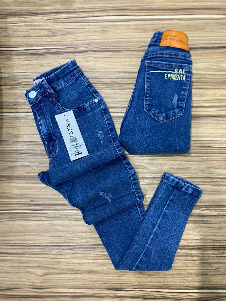 Women's High Waist Skinny Jeans With Elastane Original Salt And Pepper Pepper - 545 - Xem 1