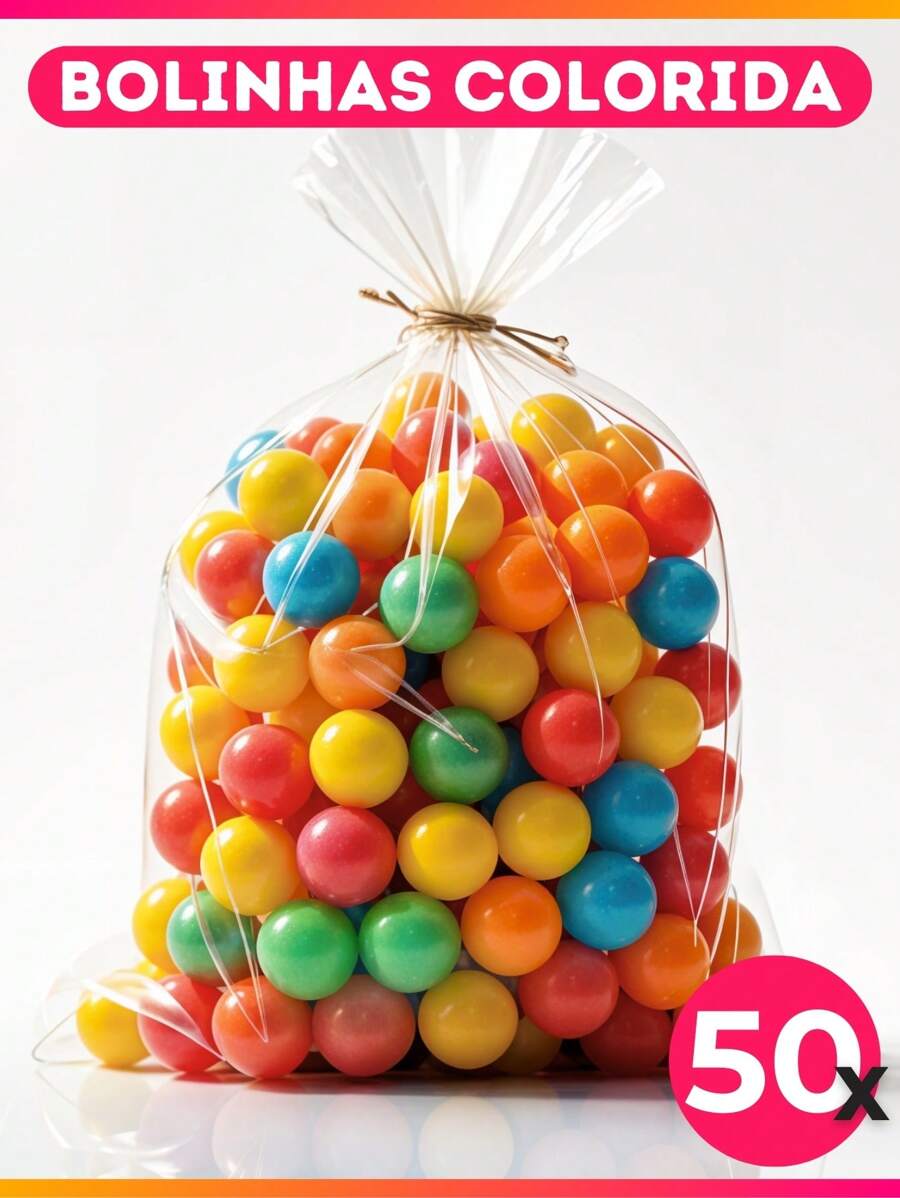 Plastic Ball Kit 50 Units Non-Crushing Colorful For Children's Pool Parties Great Quality Resistant