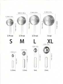 8pcs Stainless Steel Measuring Cups And Spoons Set With Handles, Includes Metric And Standard Measurements, Polished Finish, For Cooking, Baking, Dry And Liquid Ingredients, Pasta Flour, Coffee Beans, Spices, Flour, Sugar, Oats Or Grains Measurement, 8-Piece Combo, For Baking, Kitchen, Hotel, Restaurant Tools, Kitchen, Party, Camping, Room Decor, Kitchen Supplies, Portable Kitchen - Multicolor - View 8