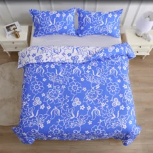 2pcs Set (1 Duvet Cover + 1 Pillowcase) 135*200cm 2pcs Set (1 Duvet Cover + 1 Pillowcase) 160*220cm 3pcs Set (1 Duvet Cover + 2 Pillowcases) 200*200cm 3pcs Set (1 Duvet Cover + 2 Pillowcases) 220*240cm 3pcs Set (1 Duvet Cover + 2 Pillowcases) 265*230cm Blue & White Floral Ditsy Print Bedding Sets - Modern 3D Digital Print Duvet Cover & Pillow Shams - Classic Elegant High-End Luxury Bedding - Suitable For All Seasons - Bedroom Home Decor