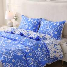 2pcs Set (1 Duvet Cover + 1 Pillowcase) 135*200cm 2pcs Set (1 Duvet Cover + 1 Pillowcase) 160*220cm 3pcs Set (1 Duvet Cover + 2 Pillowcases) 200*200cm 3pcs Set (1 Duvet Cover + 2 Pillowcases) 220*240cm 3pcs Set (1 Duvet Cover + 2 Pillowcases) 265*230cm Blue & White Floral Ditsy Print Bedding Sets - Modern 3D Digital Print Duvet Cover & Pillow Shams - Classic Elegant High-End Luxury Bedding - Suitable For All Seasons - Bedroom Home Decor