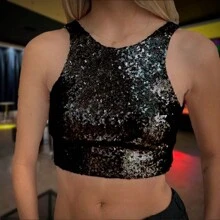 BLUSA TOP CON LENTEJUELA - Negro - Ver 1