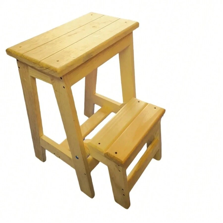 Folding Wooden Ladder Bench - Camel - View 1