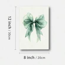 1 Pc, Soft Watercolor Mint Green Bow With Light Airy Textures, Original, Canvas, Wall Art, Living Room Wall Decorations, Bedrooms, Bathrooms, Frame Poster Art Prints, Hanging Paintings, Home Decoration, Festivals. Home Decorati 1 (1) - Multicolor - View 9