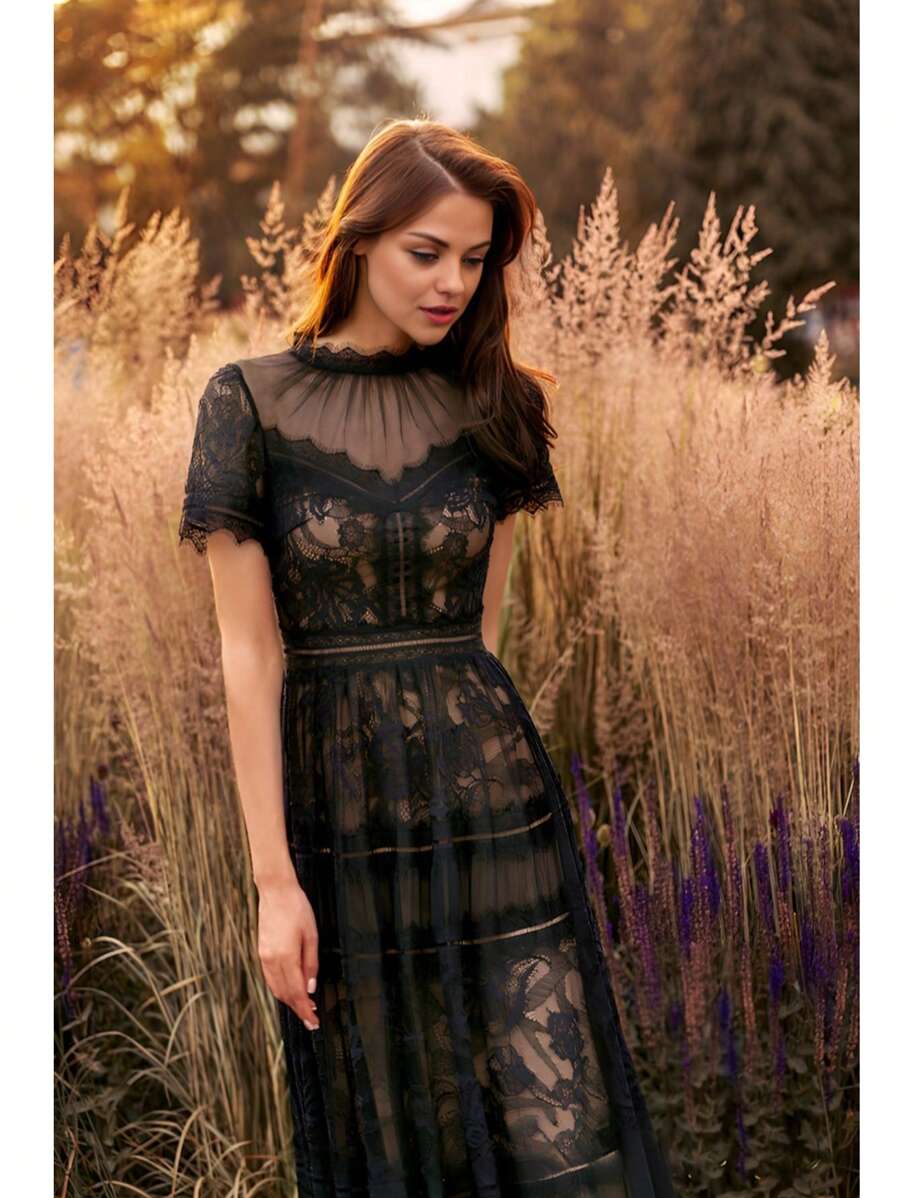 long maternity dresses Lace Empire Waist Dress Women's Denim & Jean Size:UK10 New Years Eve