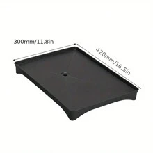 1pc Multifunctional Black Plastic Kitchen Tray With Sink Drain - Fits Dish Rack, Moisture-Proof And Easy To Clean - Black - View 3