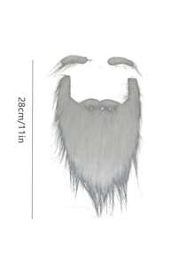 2pcs Holiday Dance Party Performance Prop Old Man Beard White Beard White Eyebrows False Beard Path - Multicolor - View 2