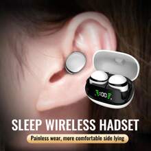 Mini Truly Wireless Earbuds, Invisible High-Quality Noise-Proof Earphones With Touch Control & Dual Earbuds Communication For Sleep, Work And Class - White - View 2