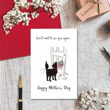 1pc Happy Mother's Day Card From The Dog, Lovely Mother's Day Gift For Dog Mom, Can't Wait To See You Again