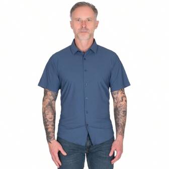  Generra | Camisa Casual de Manga Corta para Hombre