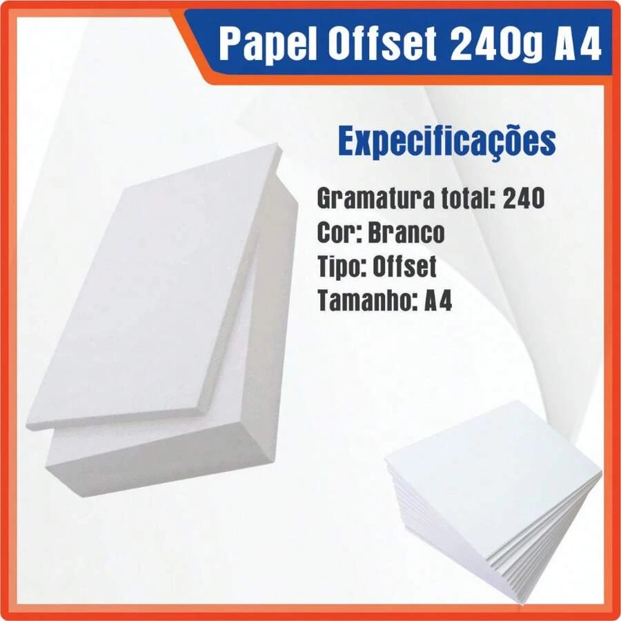 Offset Paper 240g A4 White 210mmx 297mm With 50 Sheets - 白色 - 查看 1