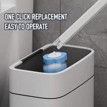 Cepillo de inodoro desechable con 18 recambios, sistema de limpieza de inodoro desechable con cepillo, soporte de almacenamiento y 18 cabezales de recambio para la limpieza del baño, decoración de otoño