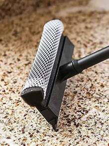 Herramienta de limpieza de ventanas doble funcion cepillo de esponja y goma escurridor multiusos portatil - Negro - Ver 2