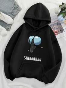 Among Us Corpse Husband Big Size Women Hoodie Hoodies For Women Crewmate Game Design - Black - View 1